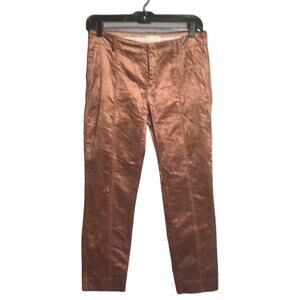 Anthropologie Essential Slim Metallic Brown Skinny Pants Size 2